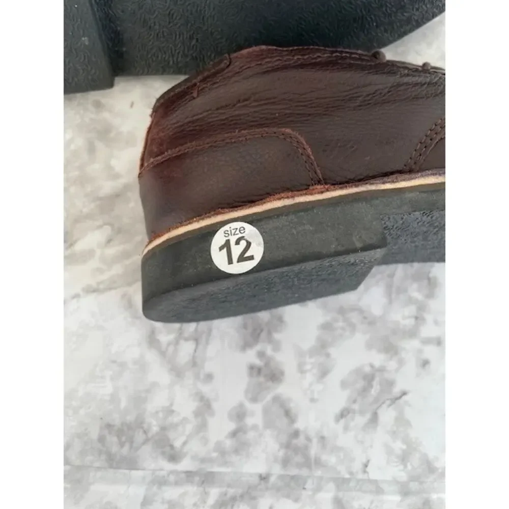 Kenneth Cole Reaction Brown Leather Chukka Boots Men's Size 12 Modern Classic
